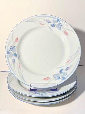 *Rare* Set of 4 Salad Plates - Fresh Flowers by Excel in Iris Pattern
